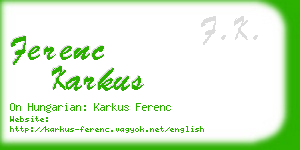 ferenc karkus business card